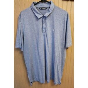 Travis Mathew Short Sleeve Men's Golf Performance Polo Shirt Blue Size XXL